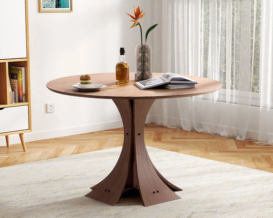 47.24" Round Modern MDF Wood Dining Table