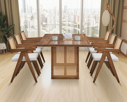 86.61 Inch Oversize Rectangular Waves Dining Table Set
