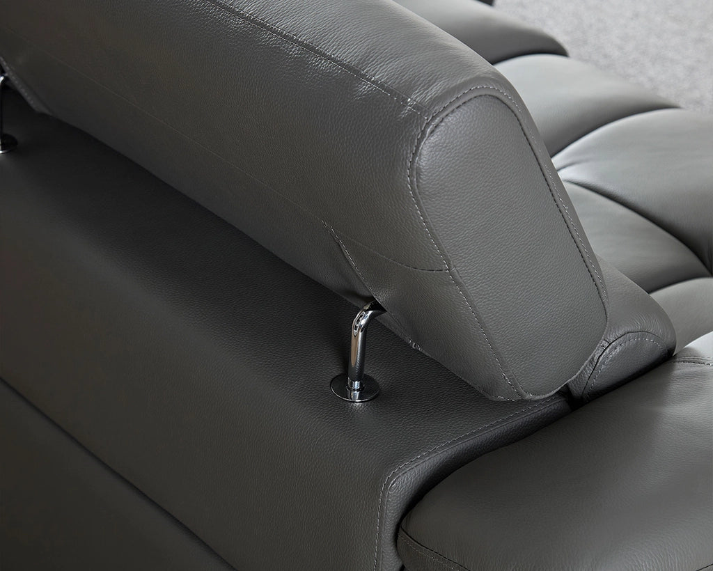 Electric Right-Facing L-Shaped Leather Recliner with USB Port