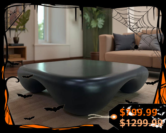 Modern Coffee Table Faux Travertine Textured for Livingroom