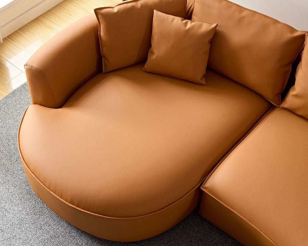 Left-Facing L-Shaped Sectional 128.74 Inch Modern Sectional Curved Sofa Couch