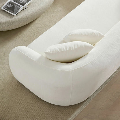 125" Curved Modular Left/Right L-Shape Sofa – Comfy with Pillows, Upholstered