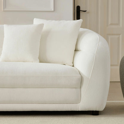 125" Curved Modular Left/Right L-Shape Sofa – Comfy with Pillows, Upholstered