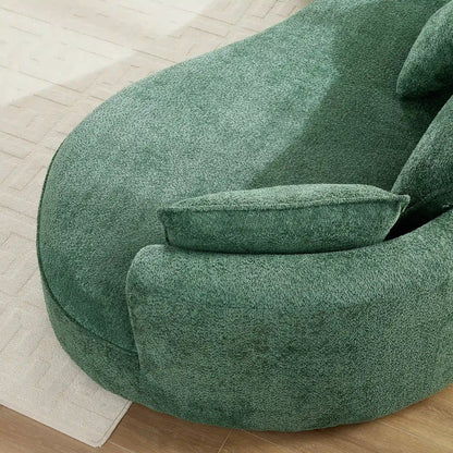 Oversized Curved Sectional Sofa with Left & Right Facing Chaise - Green