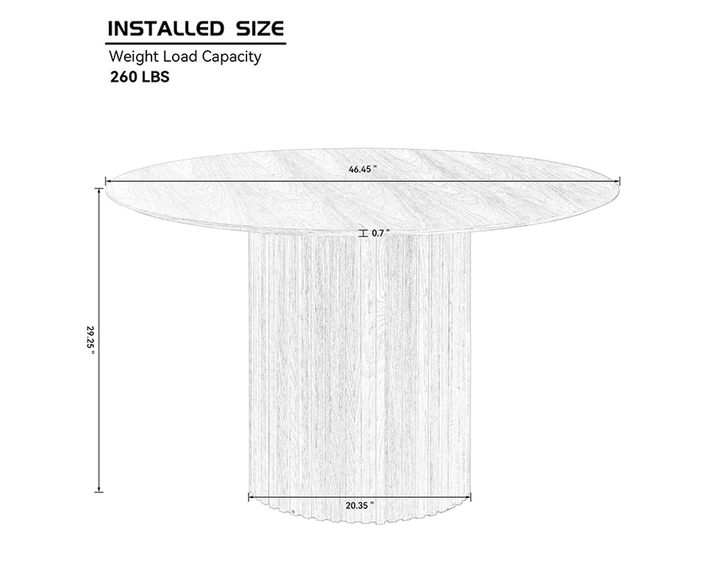 46.45 inch MDF Round Dinner Tables Mid-Century Modern Table