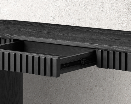 59.05" Modern Console Table with Drawer & Vertical Stripe Design