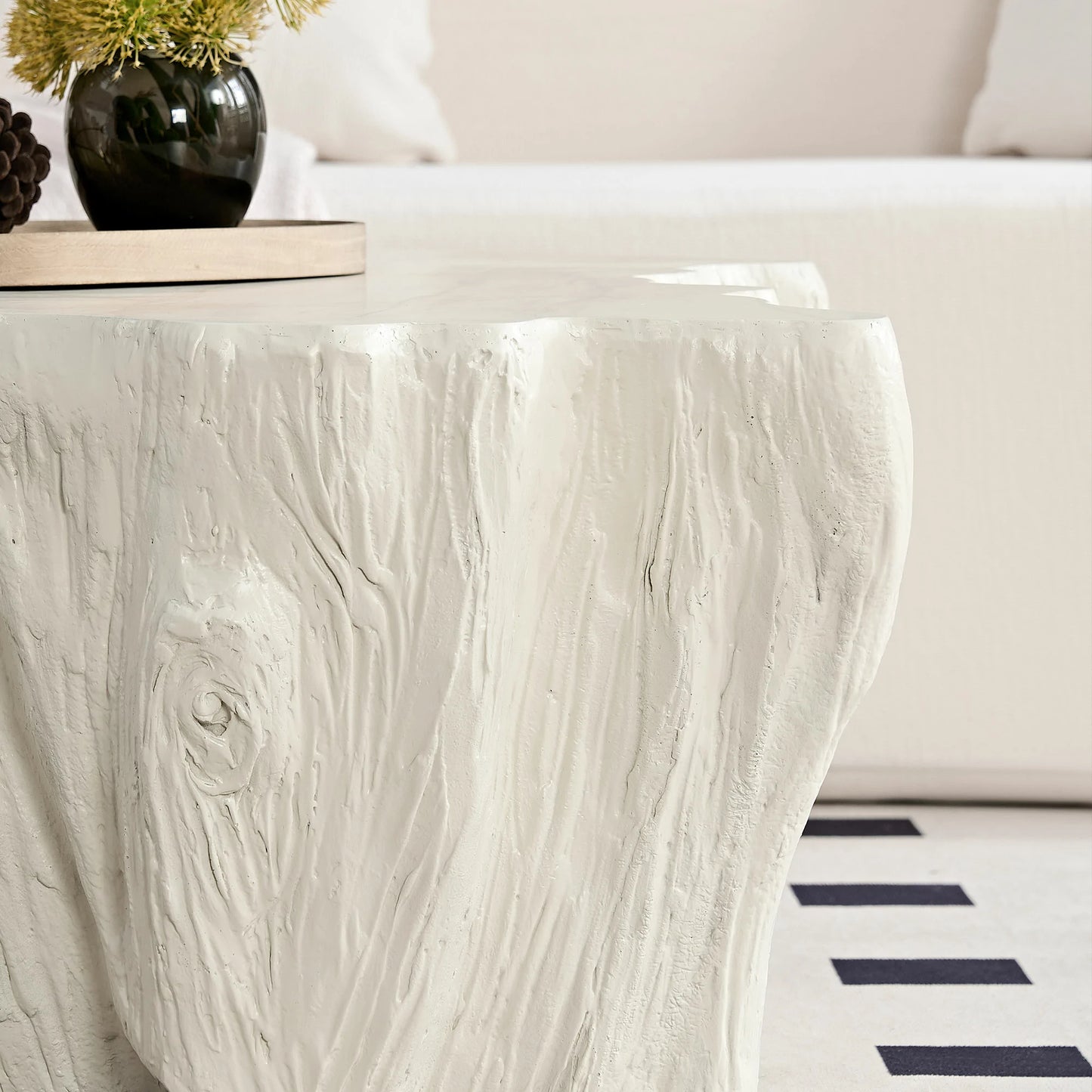 48.62" Unique Shape Coffee Table - Sturdy Fiberglass