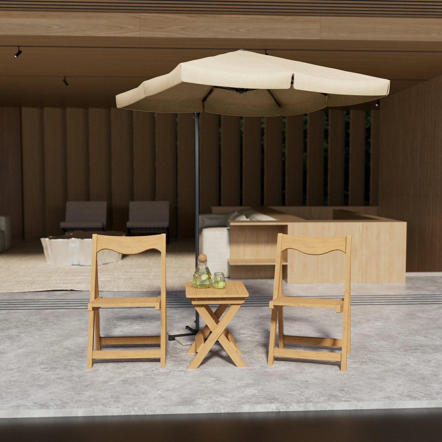 HIPS Foldable Bistro Set – Table & 2 Chairs