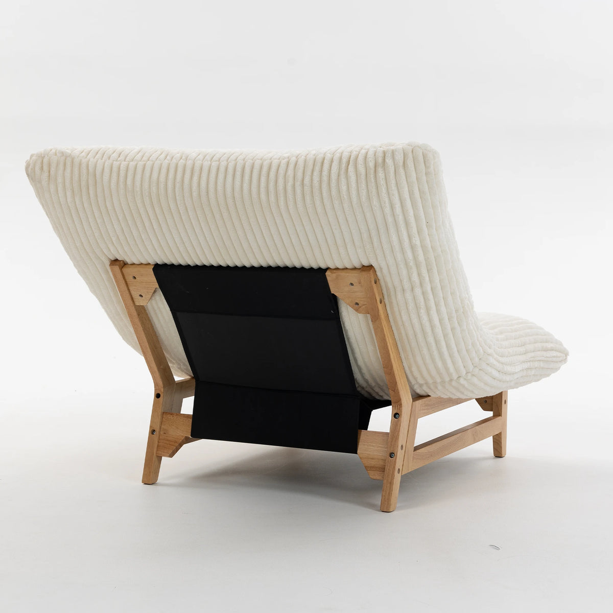 Bean Bag Chair with Solid Wood Frame – Corduroy Accent Lazy Sofa