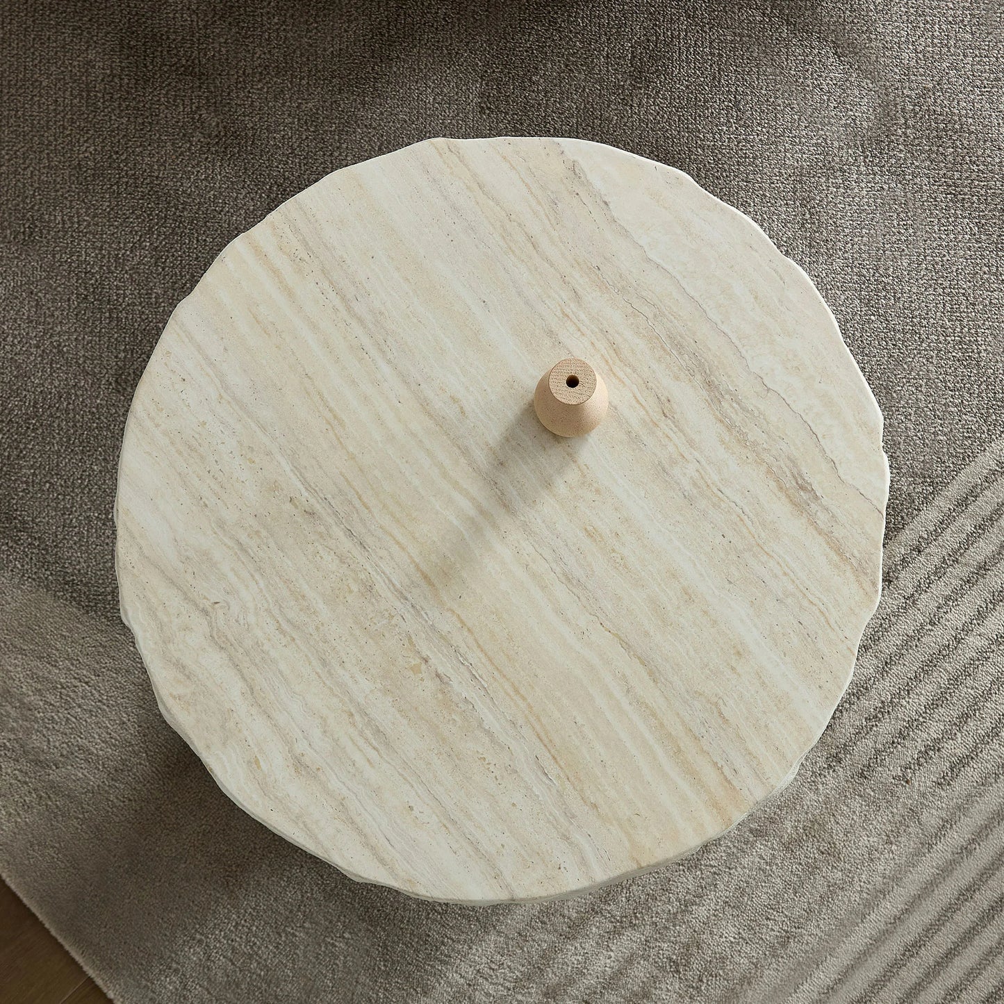 Faux Marble Textured Coffee Table – No Assembly, Modern Living Room