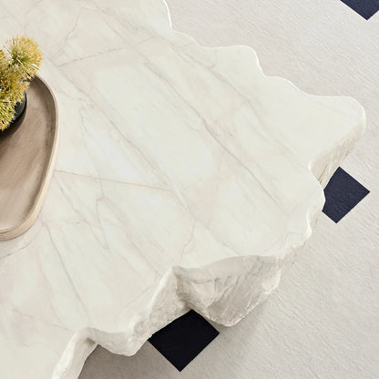 48.62" Unique Shape Coffee Table - Sturdy Fiberglass