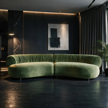 102.36" Modern Curved Sofa – Crescent Silhouette, Living Room