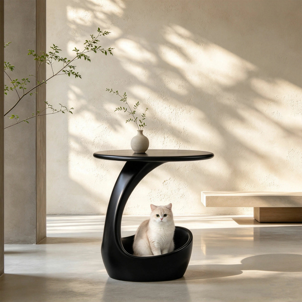 15.75'' 2-in-1 Pet Friendly End Table, No Assembly Fiberglass Base