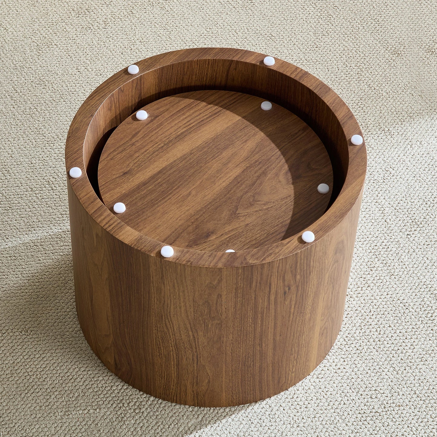 WILLIAMSPACE 2-Piece Nesting Coffee Table Set – Round, No Assembly