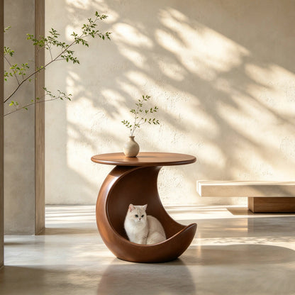 19.69'' 2-in-1 Pet Friendly End Table, No Assembly Fiberglass Base