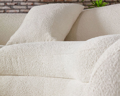 125.98" Modern Curved Sofa with Elegant Love Heart Design