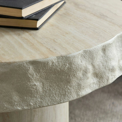 Faux Marble Textured Coffee Table – No Assembly, Modern Living Room