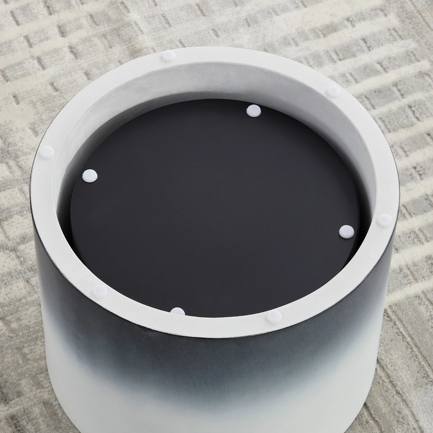 Modern Nesting Table Set of 2 with MDF Veneer, White & Black