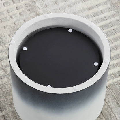 Modern Nesting Table Set of 2 with MDF Veneer, White & Black