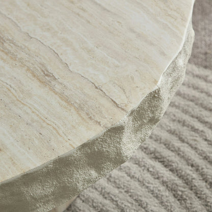 Faux Marble Textured Coffee Table – No Assembly, Modern Living Room