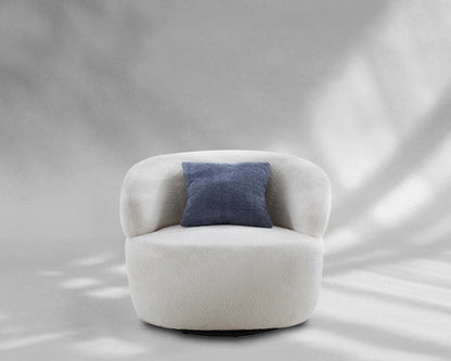 Cozy Swivel Barrel Chair – Boucle Accent Chair