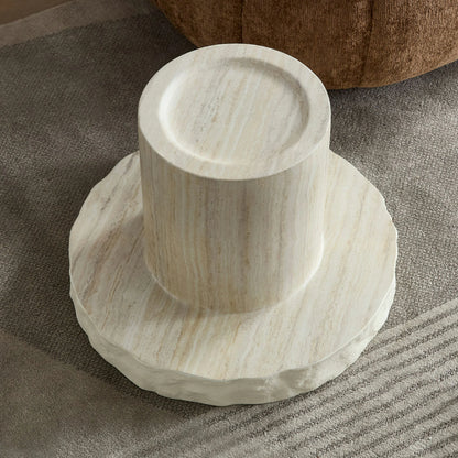 Faux Marble Textured Coffee Table – No Assembly, Modern Living Room