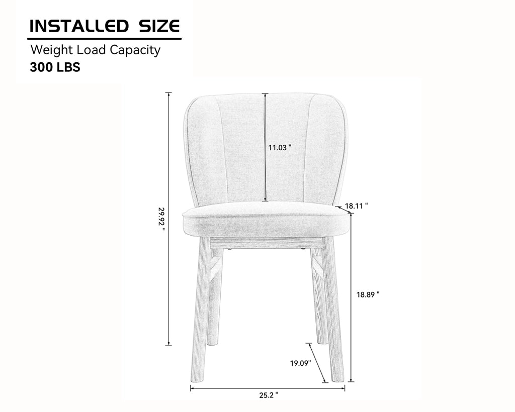 Wooden Frame Dining Armless Chairs