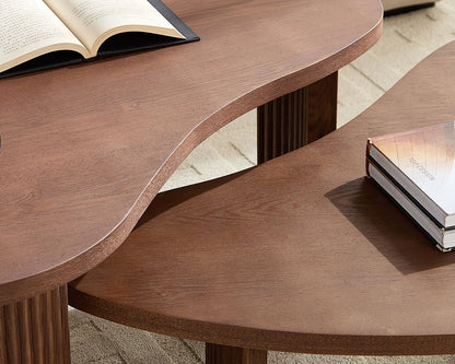 (Pre-Sale)2-Piece Easy Assembly Modern Irregular Shape Coffee Table Set
