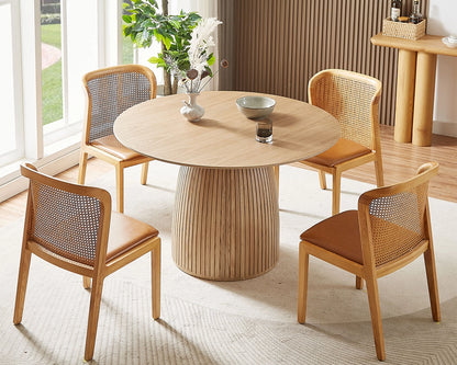 47,24" Mid-Century Modern Dining Table - Space-Saving 4-8 Seater in Walnut Finish