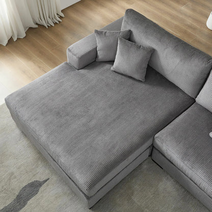 Modular 4-Seat Sofa – Right 1.5 + Ottoman, 2 Armrests, 4 Colors