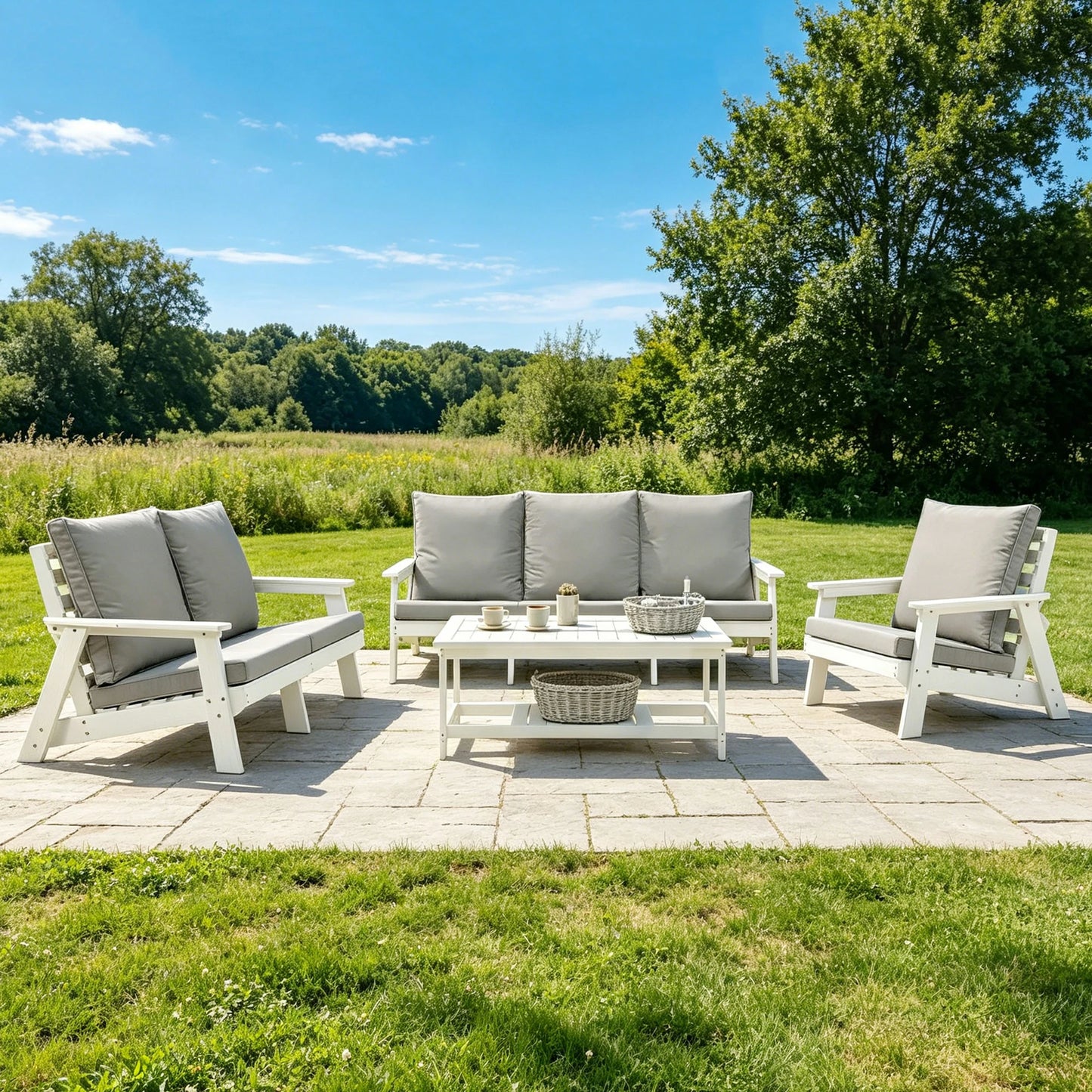 HIPS All-Weather Outdoor Single Sofa with Cushion