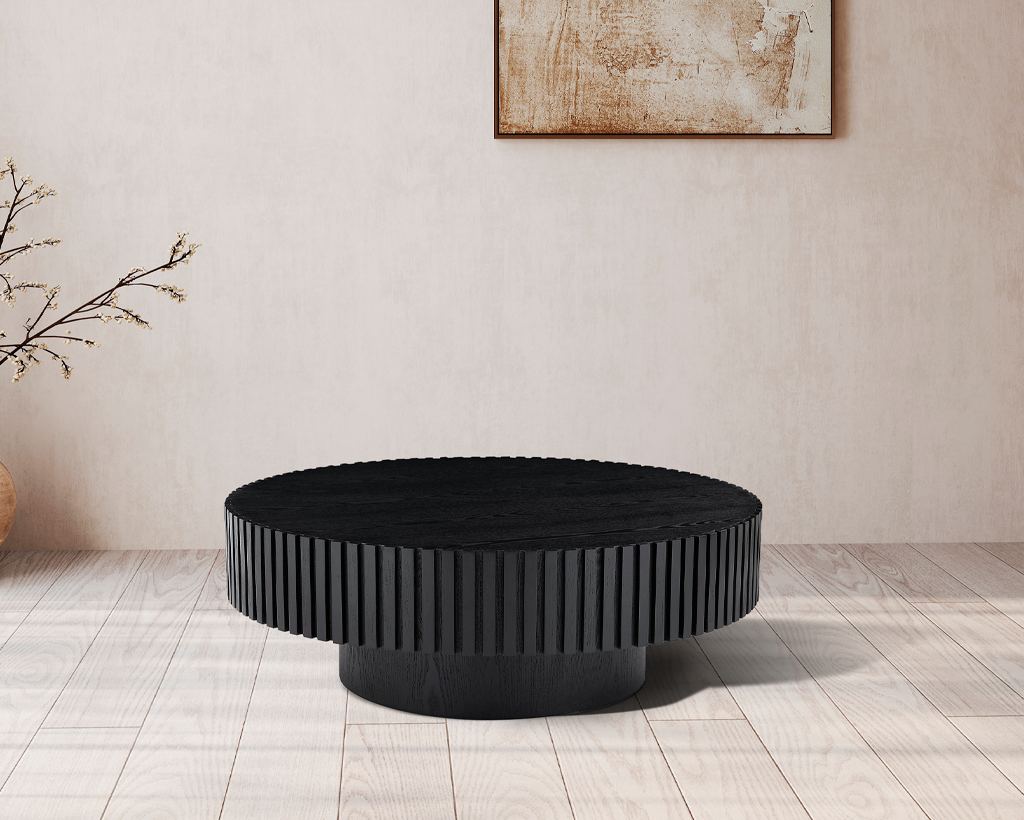 Modern Handcraft Drum Coffee Table Circle Coffee Table
