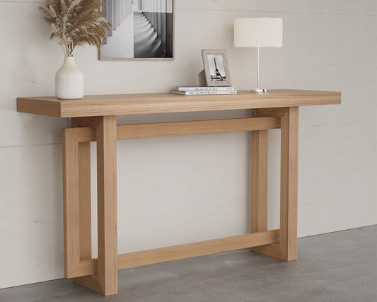 59.05-Inch Oak Finish MDF Console Table