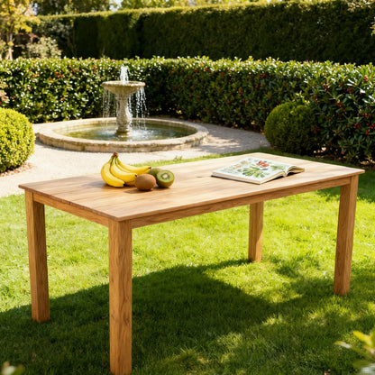 68.9" Teak Wood Look Picnic Table – Compact Outdoor Dining