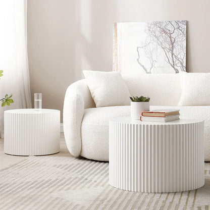 Nesting Table Set of 2, MDF Coffee Table set