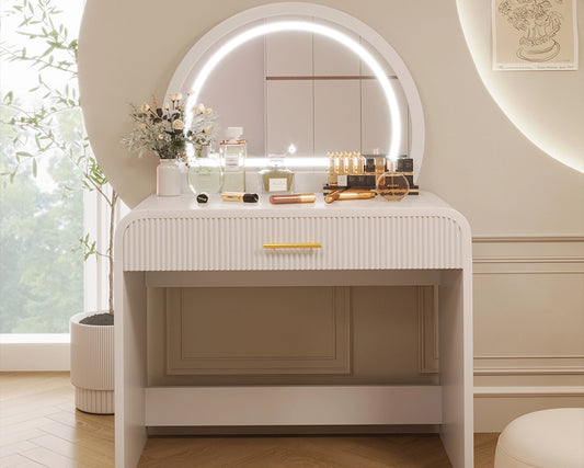 39" Makeup Vanity Table with Mirror Touch Screen Lighted Mirror