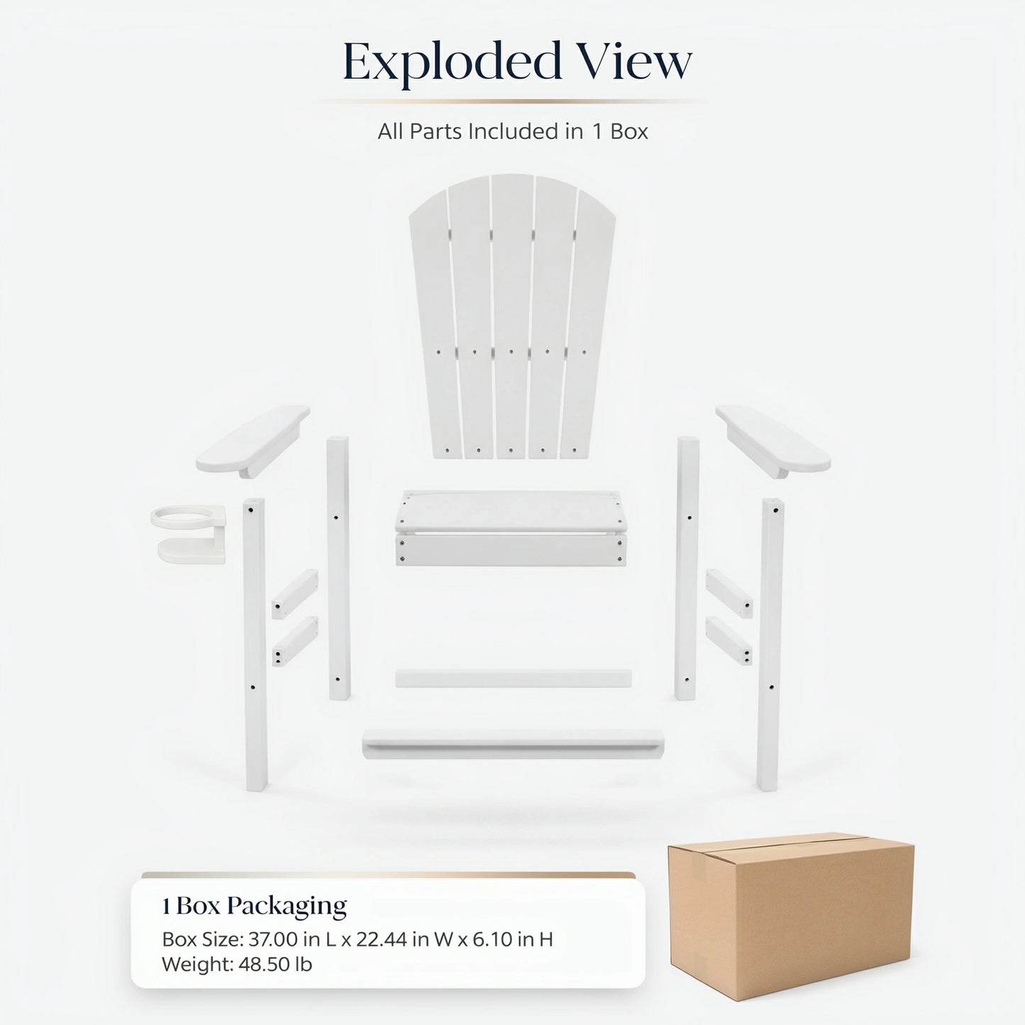 HDPE Bar Height Adirondack Chair – Cup Holder, UV/Weather Resistant