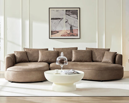 Left-Facing L-Shaped Sectional 128.74 Inch Modern Sectional Curved Sofa Couch