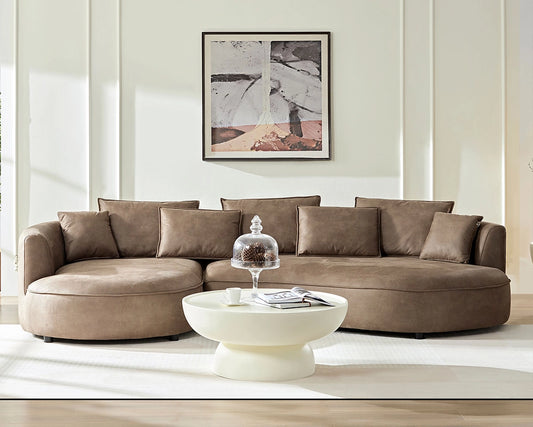 Left-Facing L-Shaped Sectional 128.74 Inch Modern Sectional Curved Sofa Couch