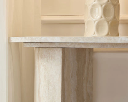 55.12" Faux Marble Console Table with Modern Design