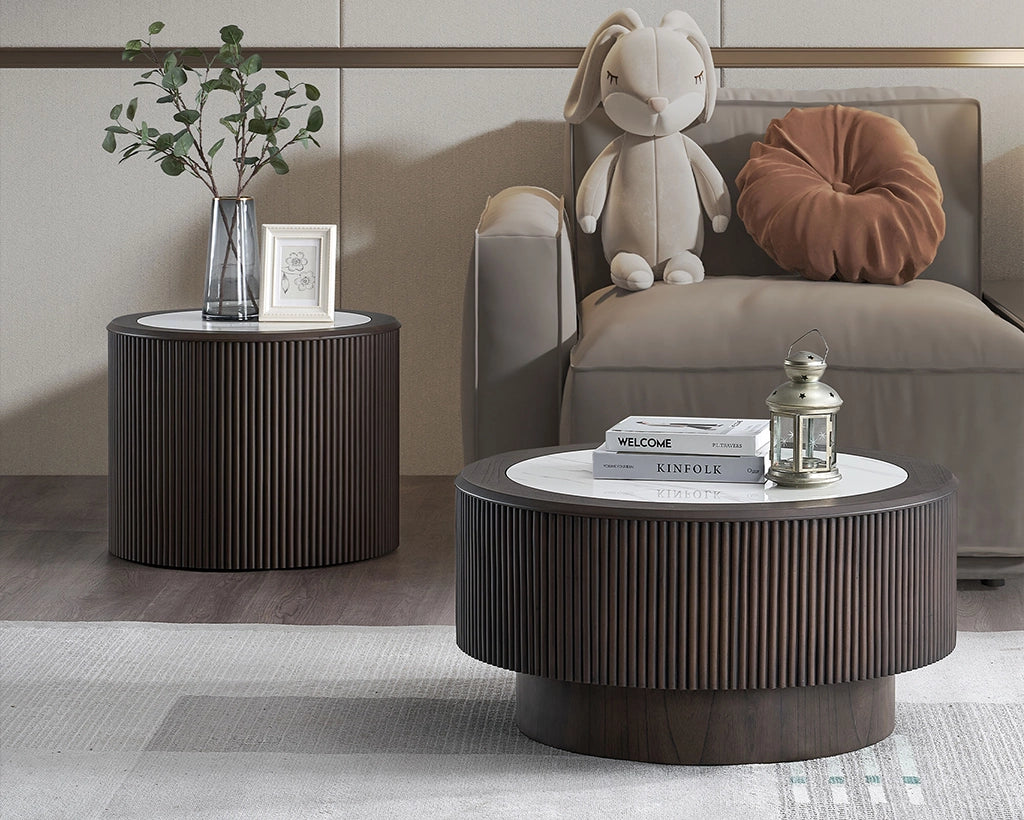 Modern Faux Marble Pattern Stickers Coffee Table Set