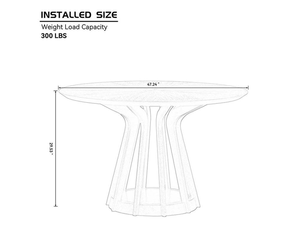 47.24 Inch Saving Place Table,Wooden Dining Table for 4 Persons(without chairs)