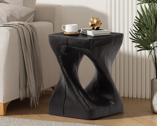 Sculptural MGO Coffee Table, Wood-Grain Finish, Multi-Color