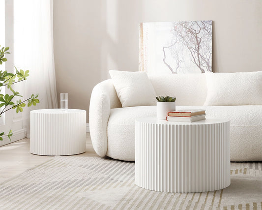 Nesting Table Set of 2, MDF Coffee Table set