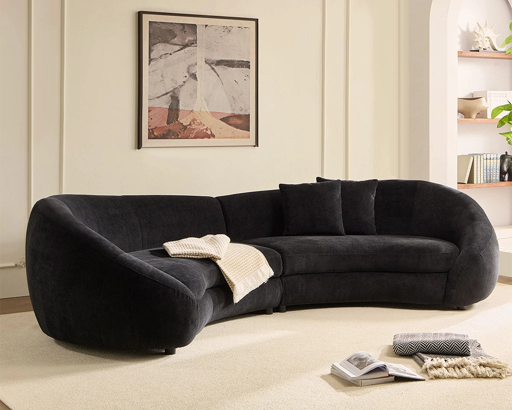 125.98" Modern Curved Sofa with Elegant Love Heart Design