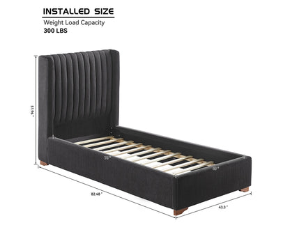 Twin Size Modern Design Bed Frame Upholstered