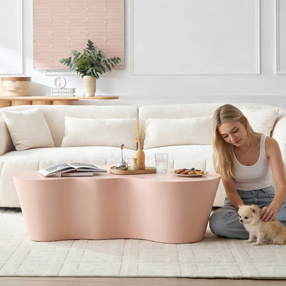 50“ Unique Shape Coffee Table - Sturdy Fiberglass