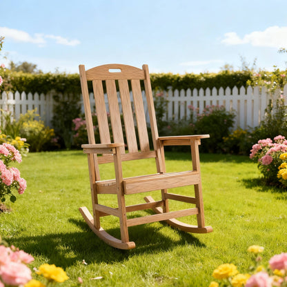 All-Weather Outdoor Rocking Chair in Navy Blue, HIPS & Steel