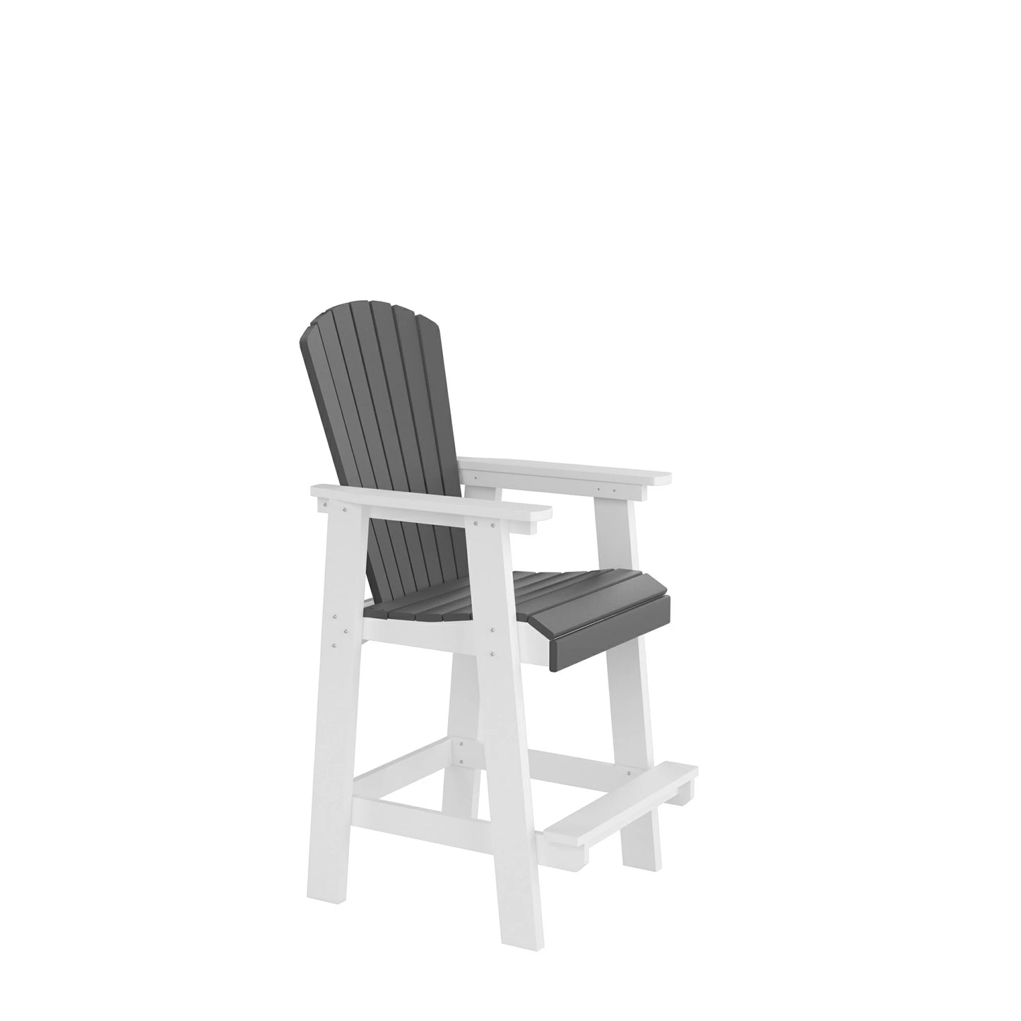 HDPE Bar Stool Adirondack Chair Set of 2 – Tall High Back, Outdoor