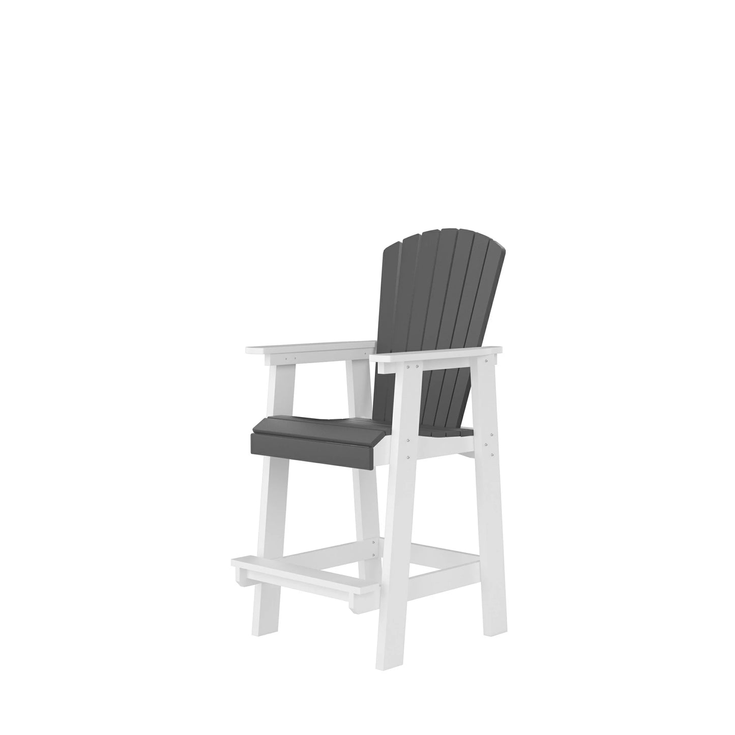 HDPE Bar Stool Adirondack Chair Set of 2 – Tall High Back, Outdoor